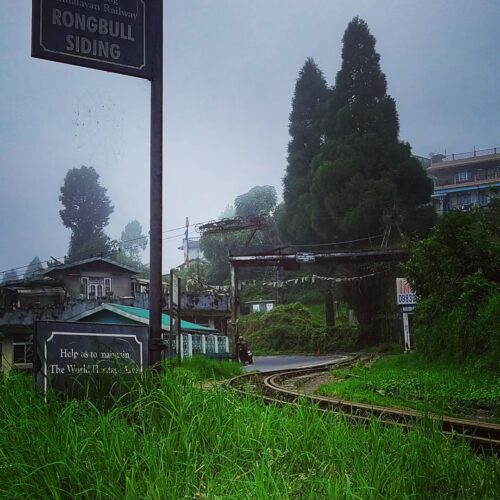 UNESCO world heritage railway track and British ropeway at Rongbull, Darjeeling