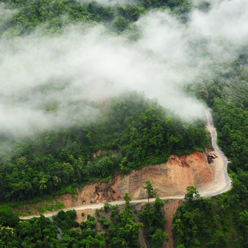 The road to Jorethang, Sikkim. Shot from Triveni view point