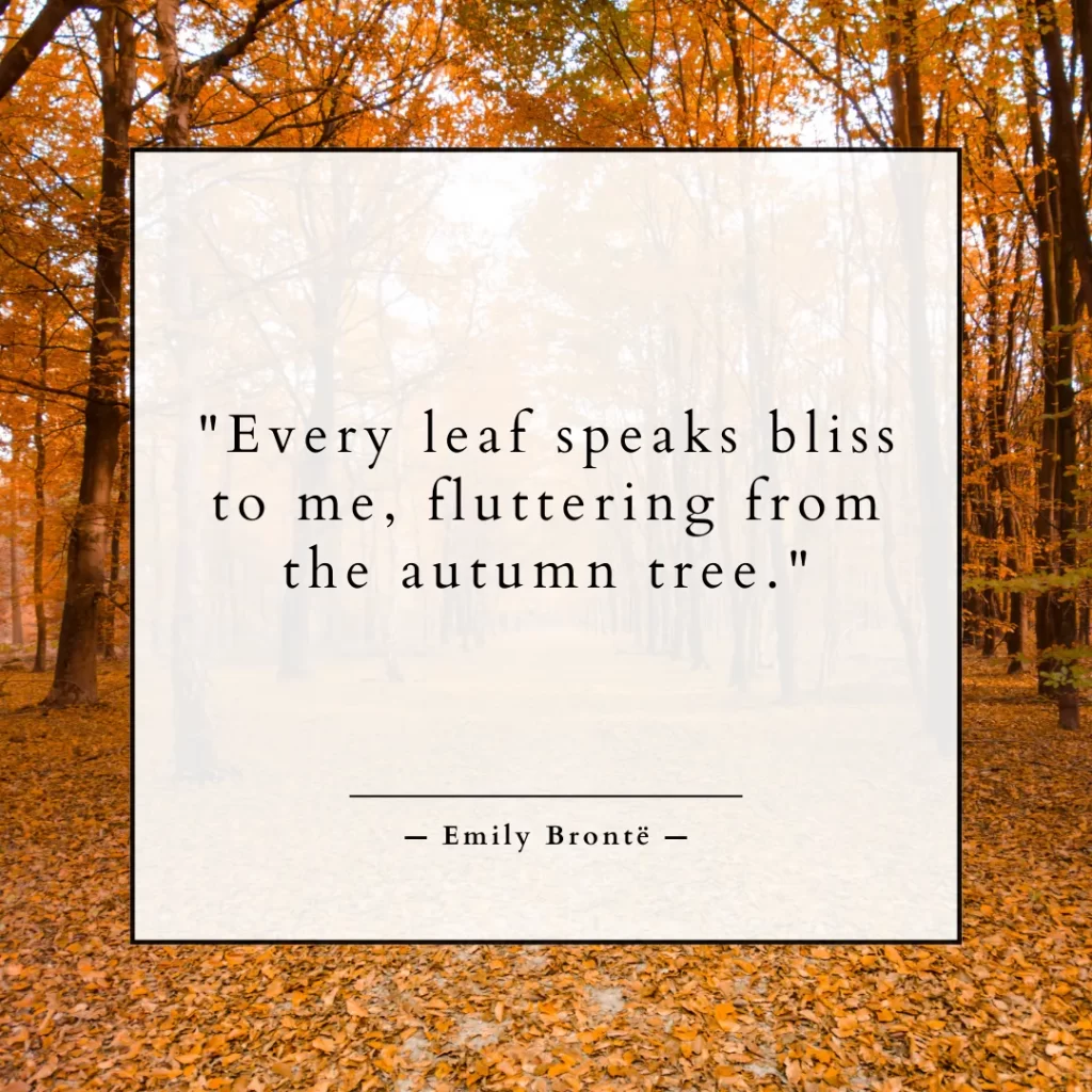 Every leaf speaks bliss to me, fluttering from the autumn tree