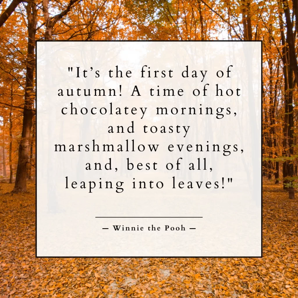 It’s the first day of autumn! A time of hot chocolatey mornings, and toasty marshmallow evenings, and, best of all, leaping into leaves