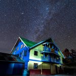 Clear sky with stars above Sandakphu