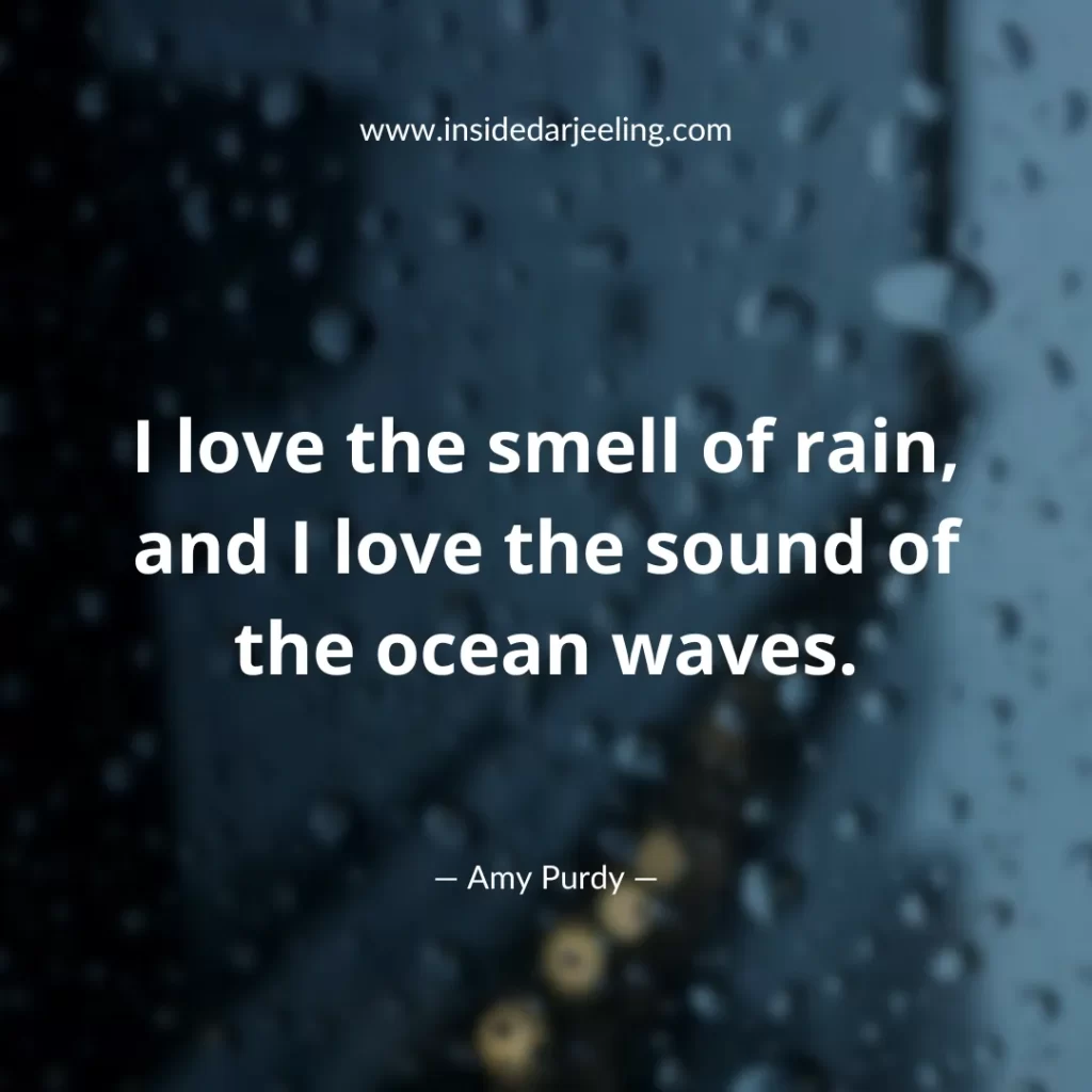 I love the smell of rain, and I love the sound of the ocean waves