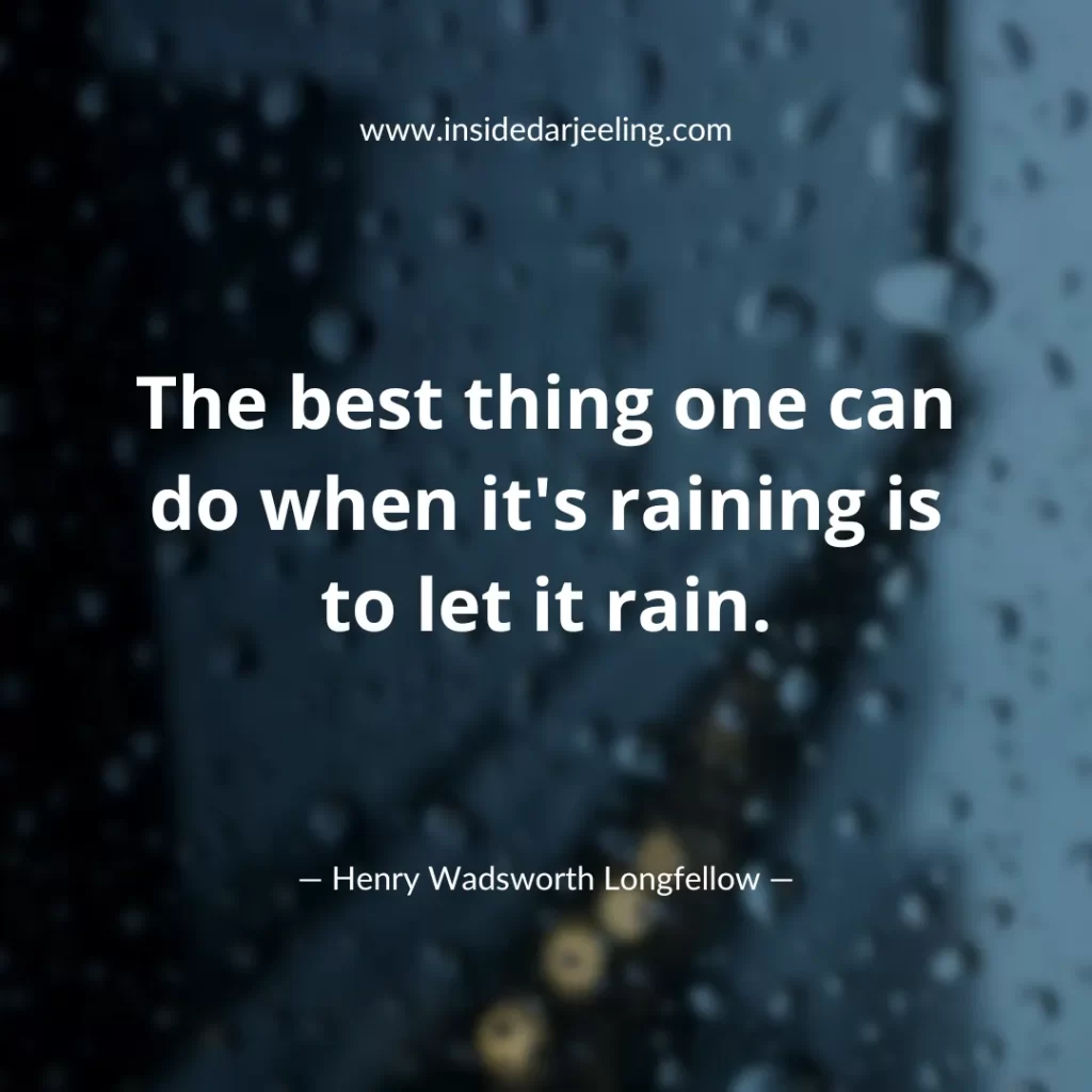 The best thing one can do when it's raining is to let it rain